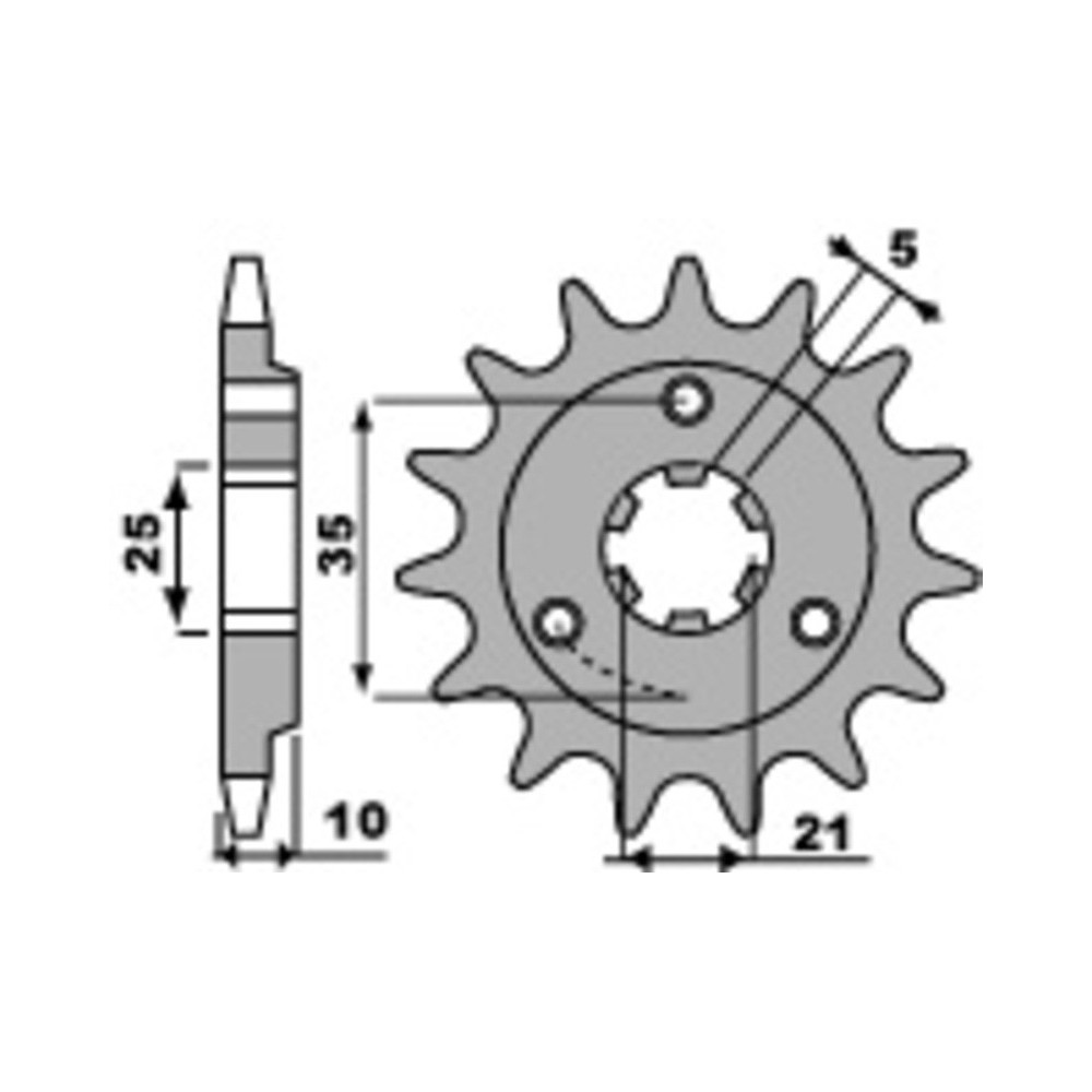 Standard steel PBR sprocket 412 - 520