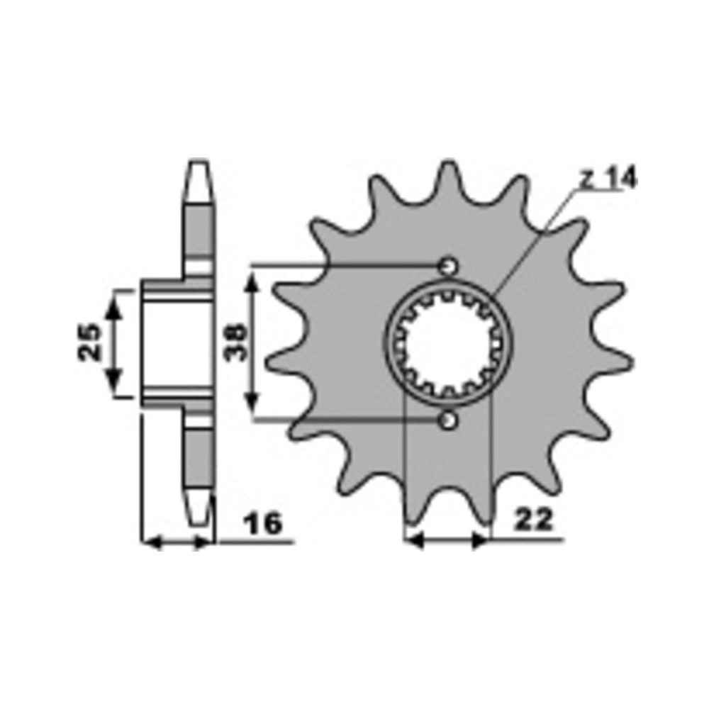 Pignon PBR acier standard 490 - 520