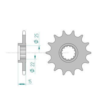 Pignon AFAM acier standard 24510 - 520