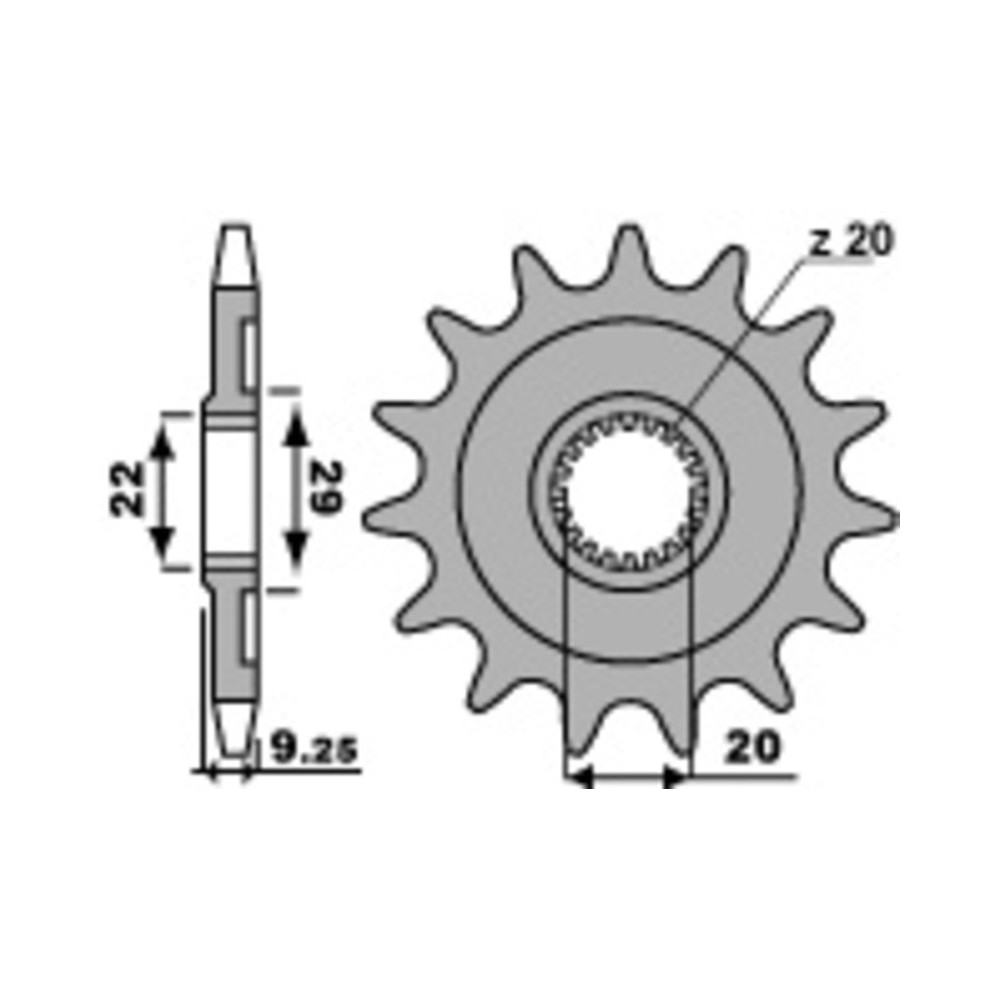 Pignon PBR acier standard 2146 - 520