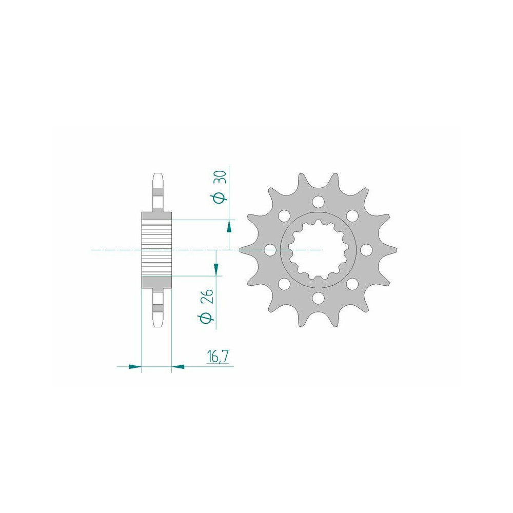 Pignon AFAM acier standard 20613 - 520
