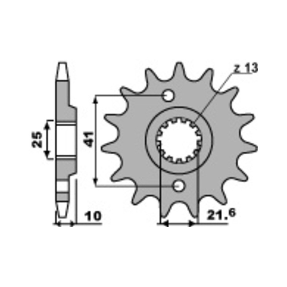 Pignon PBR acier standard 345 - 520