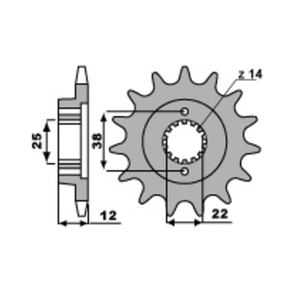 Pignon PBR acier standard 495 - 520