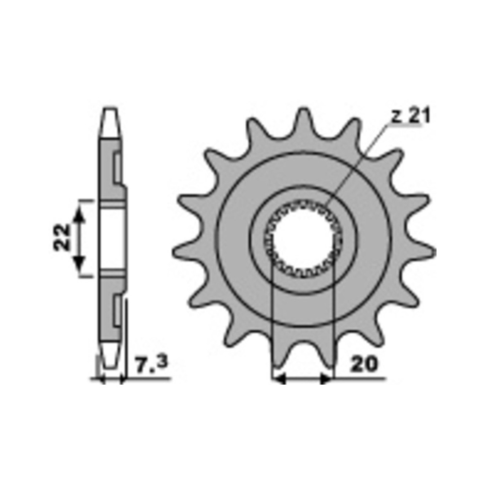 Pignon PBR acier standard 2120 - 520