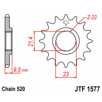 Pignon JT SPROCKETS acier standard 1577 - 520