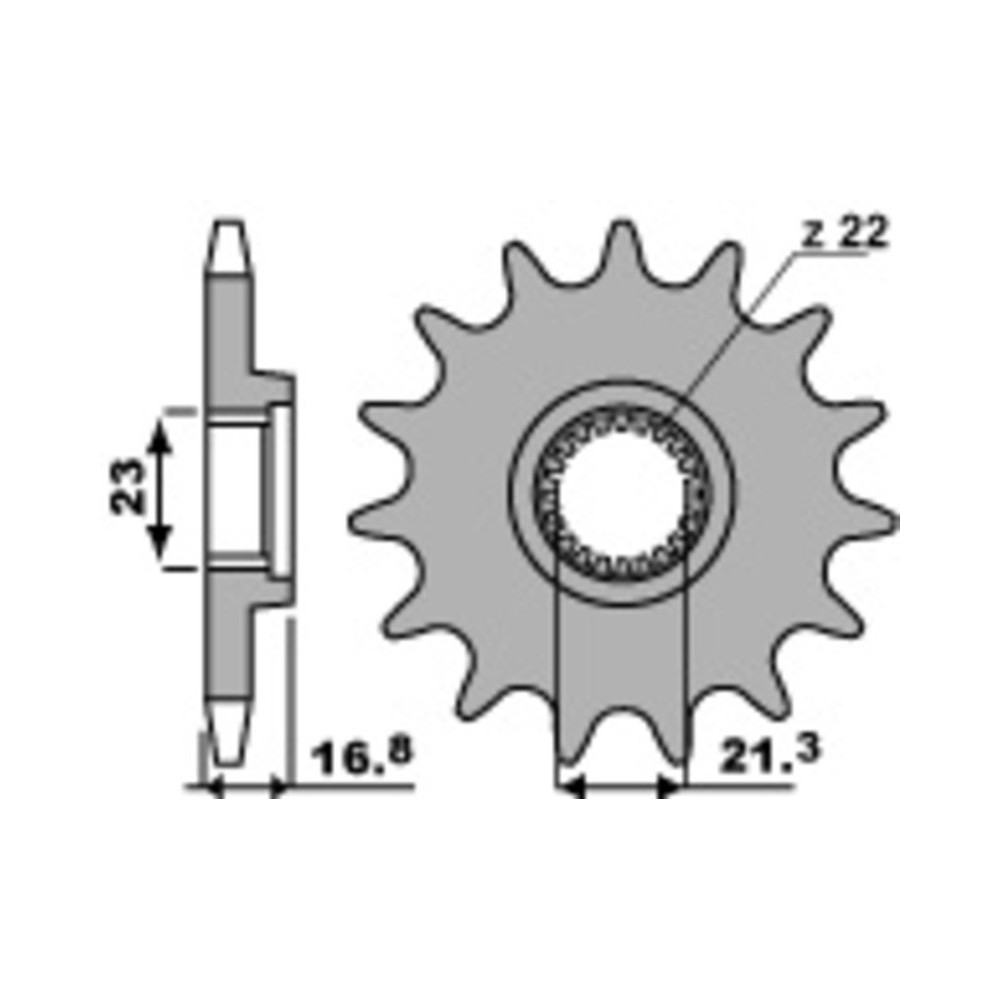 Pignon PBR acier standard 443 - 520