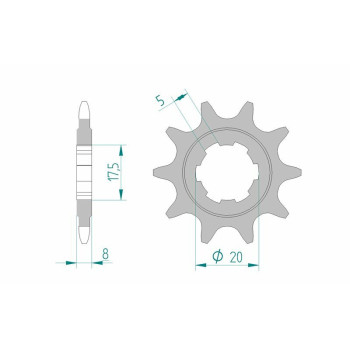 Pignon AFAM acier standard 94306 - 520