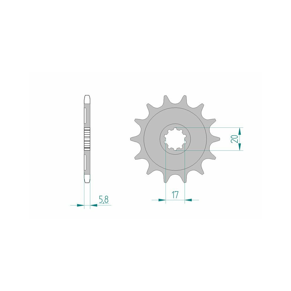 Pignon AFAM acier standard 24304 - 520