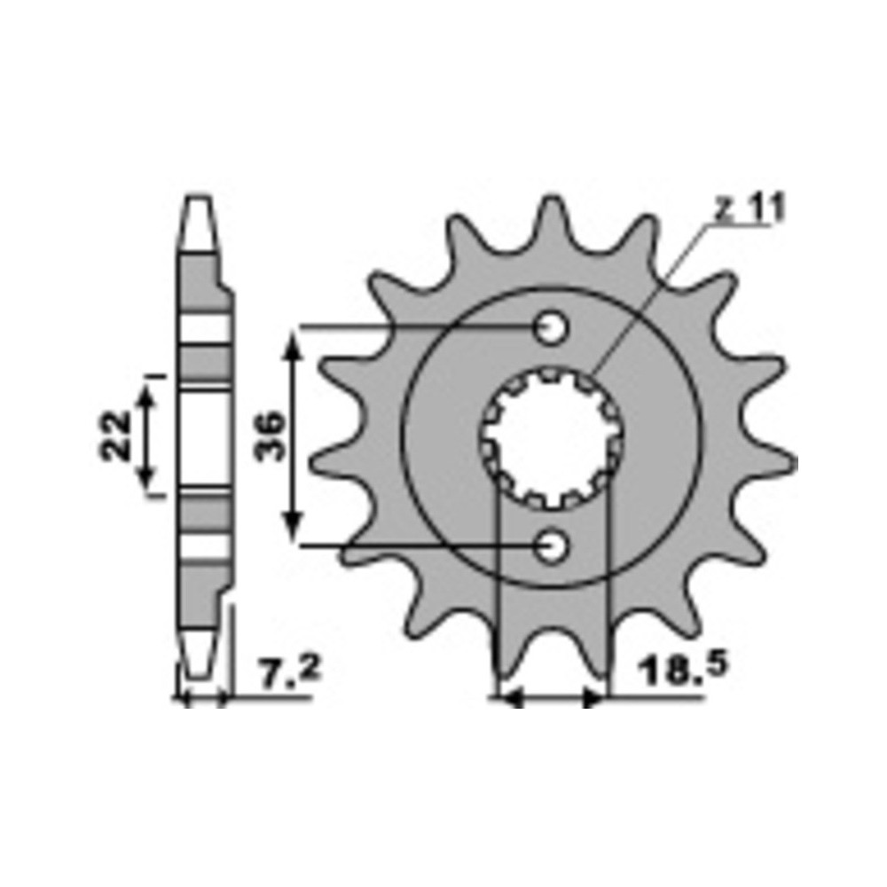 Pignon PBR acier standard 2067 - 520