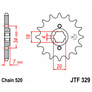 Pignon JT SPROCKETS acier standard 329 - 520