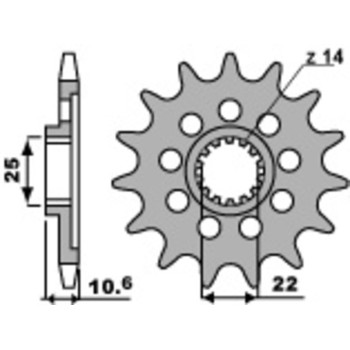 Pignon PBR acier standard 2127 - 520