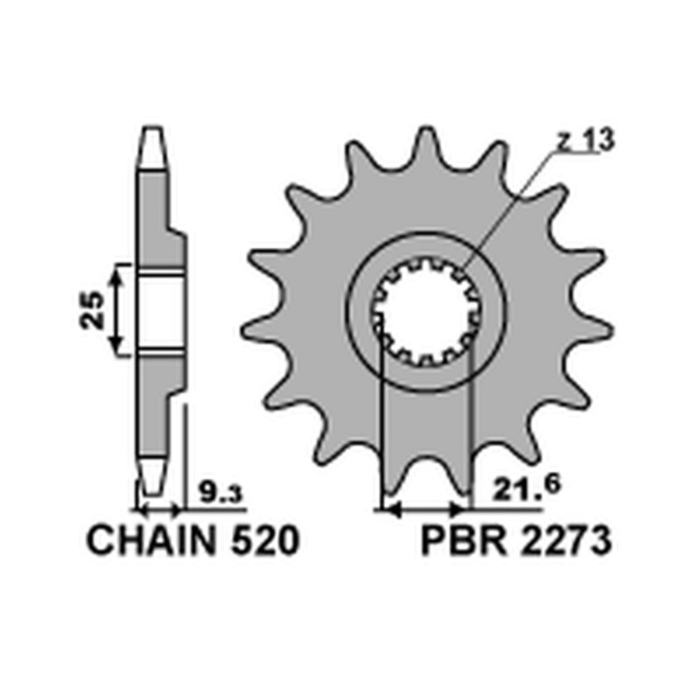 Pignon PBR acier standard 2273 - 520