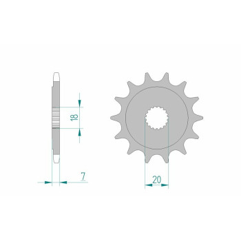 Pignon AFAM acier standard 22202 - 520