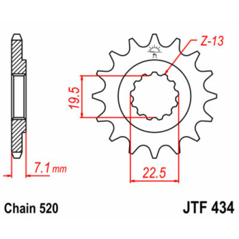 Pignon JT SPROCKETS acier standard 434 - 520