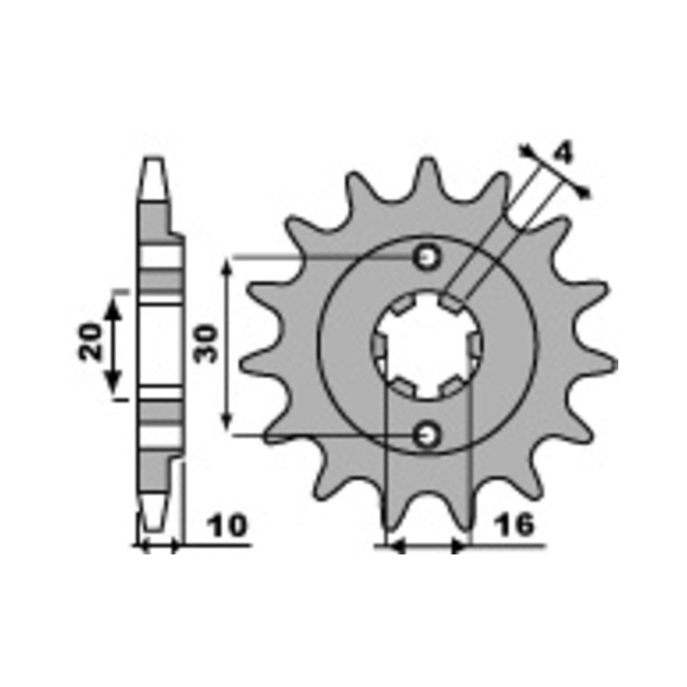Pignon PBR acier standard 720 - 520
