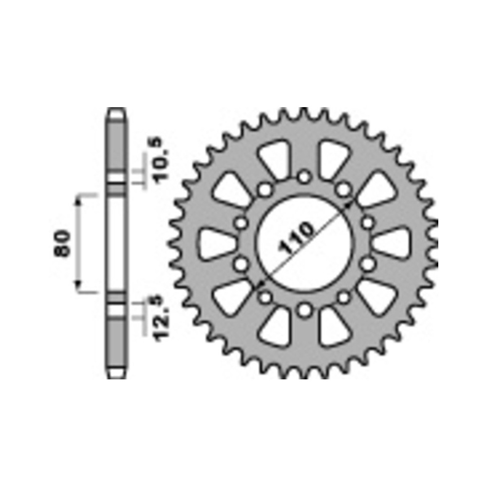 Pignon PBR acier standard 334 - 520
