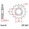 Pignon JT SPROCKETS acier standard 3411 - 520