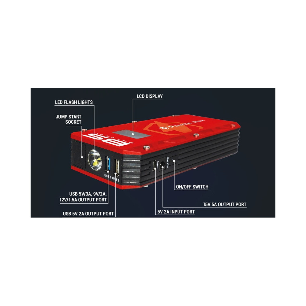 BS BATTERY Power Box PB-02 battery booster with USB charger