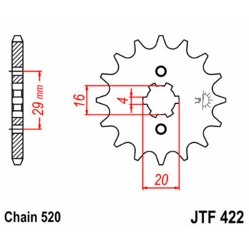 Pignon JT SPROCKETS acier standard 422 - 520