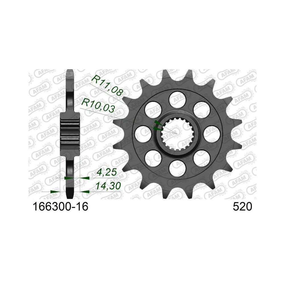 Pignon AFAM acier standard 166300 - 520