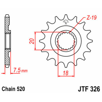 Pignon JT SPROCKETS acier standard 326 - 520