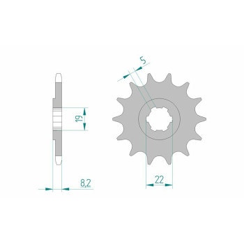 Pignon AFAM acier standard 22302 - 520