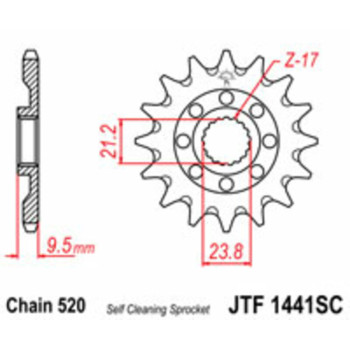 Pignon JT SPROCKETS acier anti-boue 1441 - 520