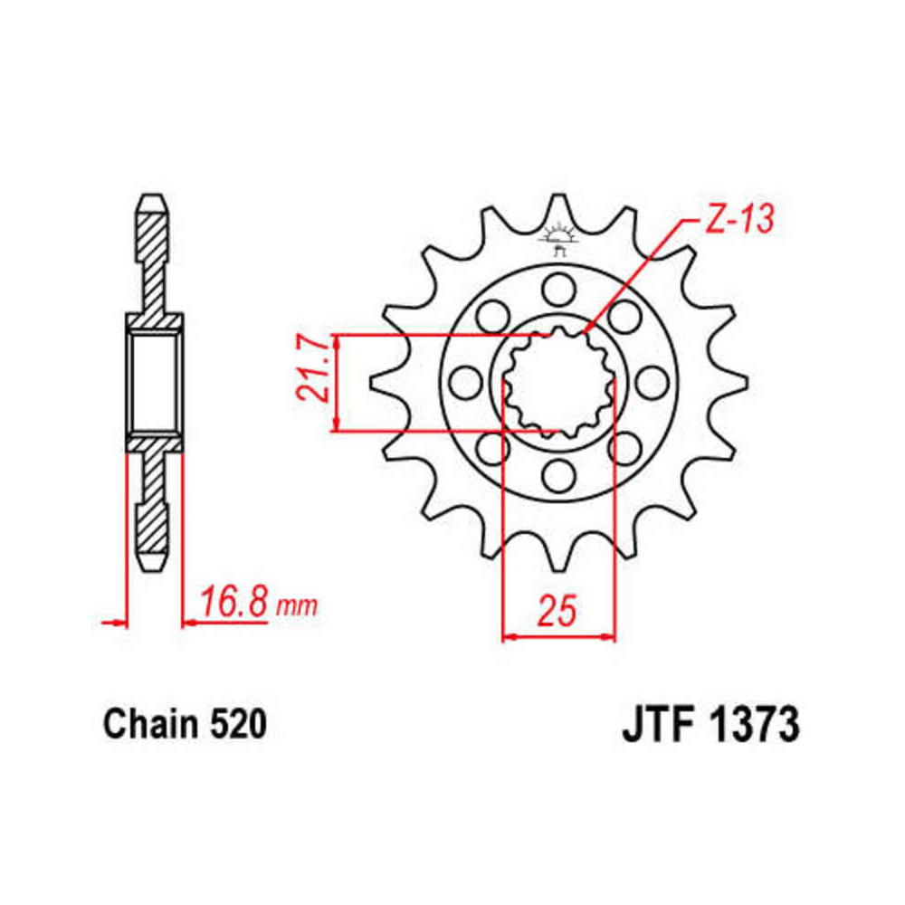 Pignon JT SPROCKETS acier standard 1373 - 520