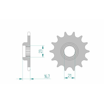Pignon AFAM acier standard 21506 - 520