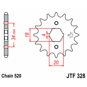 Pignon JT SPROCKETS acier standard 328 - 520