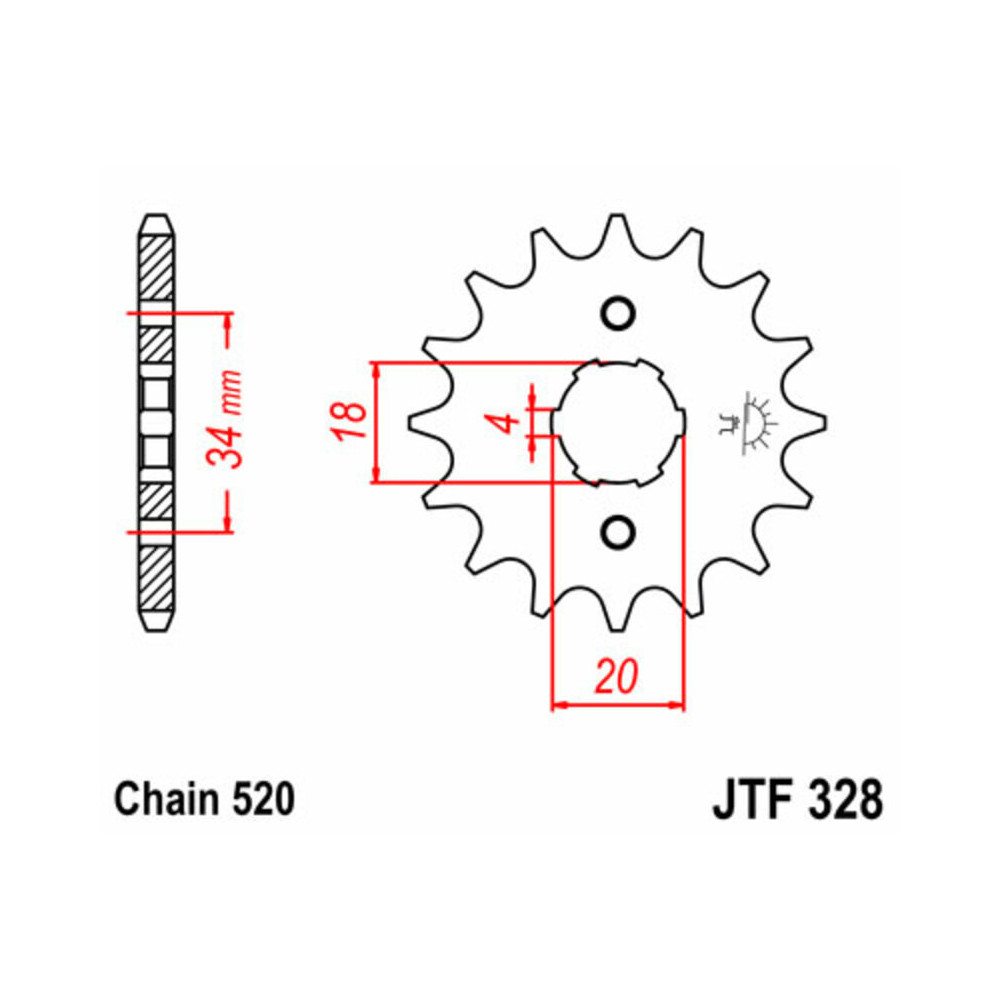 Pignon JT SPROCKETS acier standard 328 - 520
