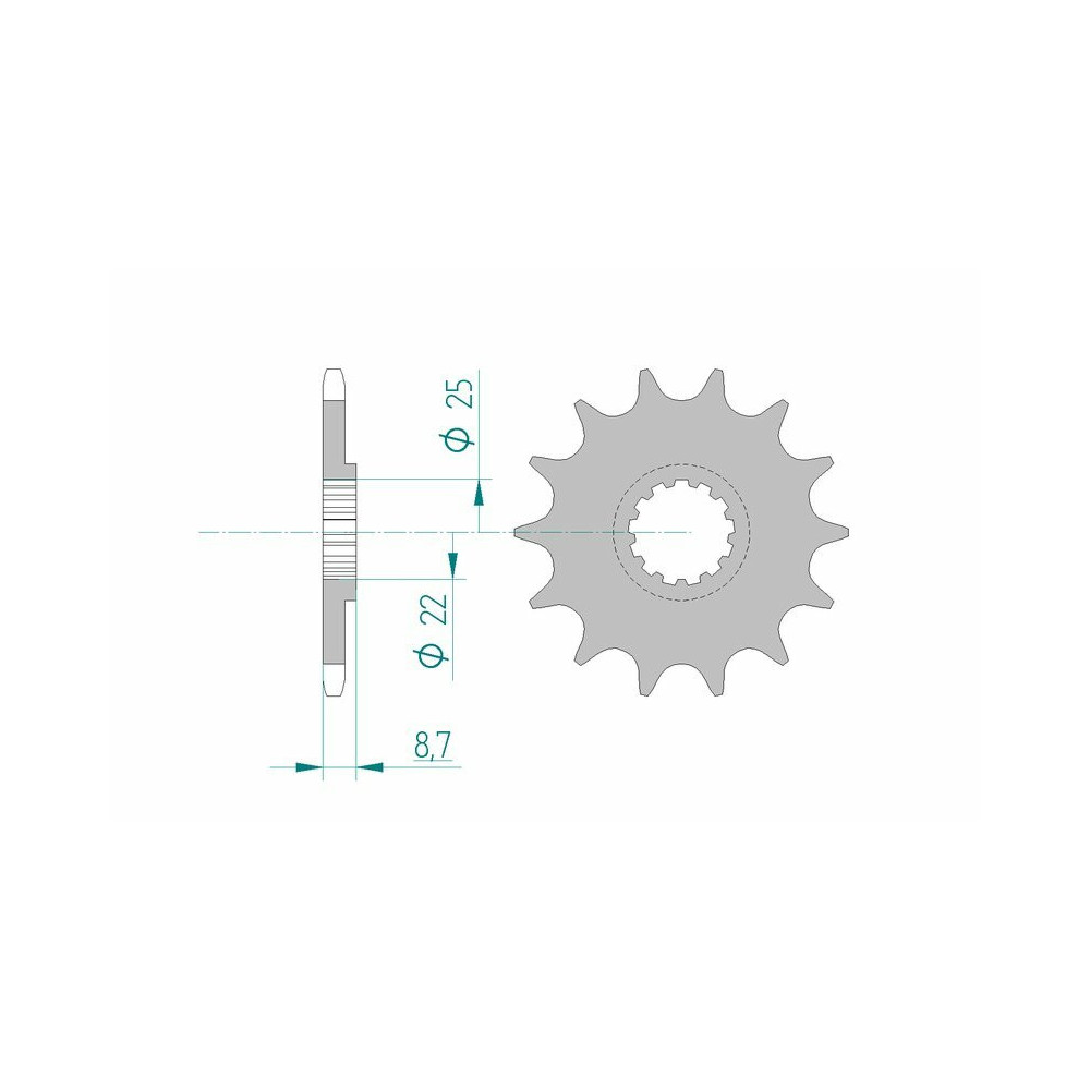 Pignon AFAM acier standard 22505 - 520